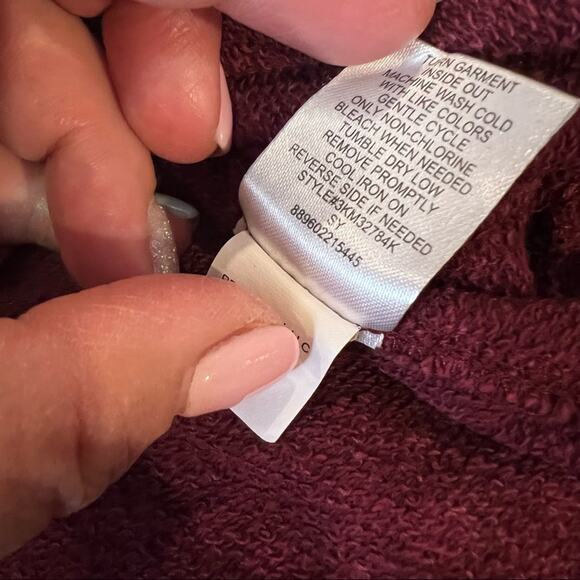 Madden NYC Stone Wash Lace Up Sweater size L - Picture 5 of 9